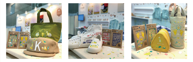 irodoでデコレーションした靴やランチバックの写真