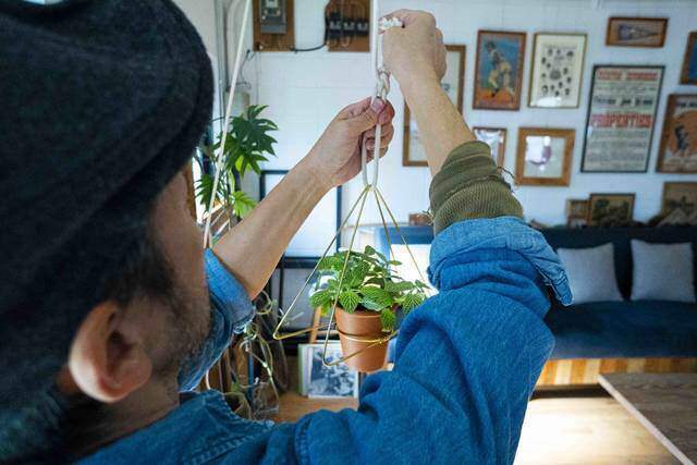 2本の真鍮で作る洒落顔DIY!インテリアを選ばず映えるプラントハンガー