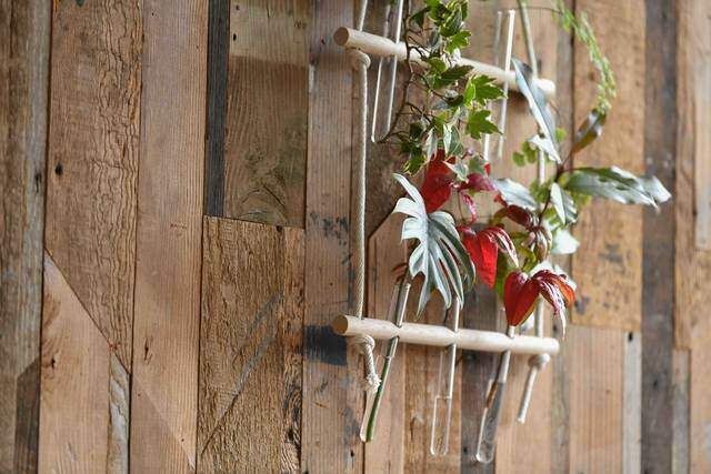 試験管×棒材で作るフラワーベース！植物で壁を飾ろう