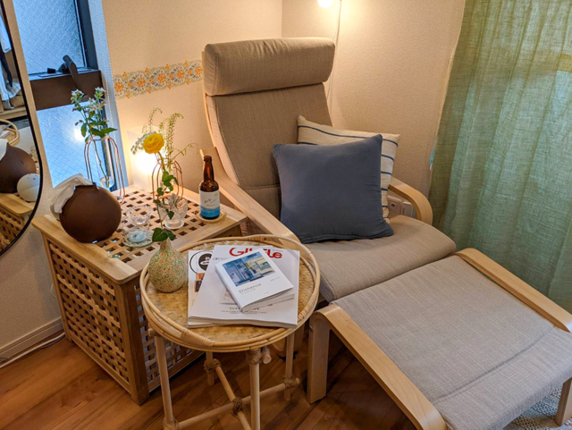 園芸コーナーにもDIYのヒントあり!“クロスクリップ”を使ったアジアンなサイドテーブル