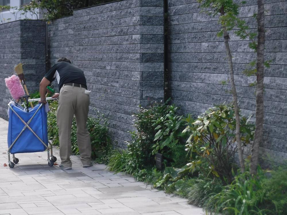 清掃会社が月1回程度巡回清掃を行う